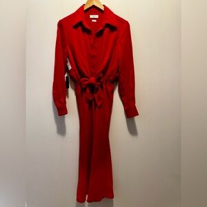 Babaton Elegant Red Button-Up Dress Size XS NWT